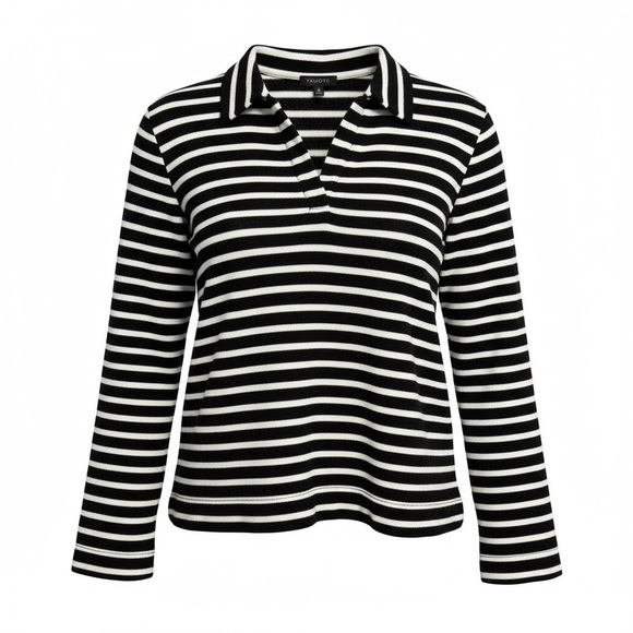 Talbots Sweaters - Talbots Black and White Striped Sweater sweatshirt XL